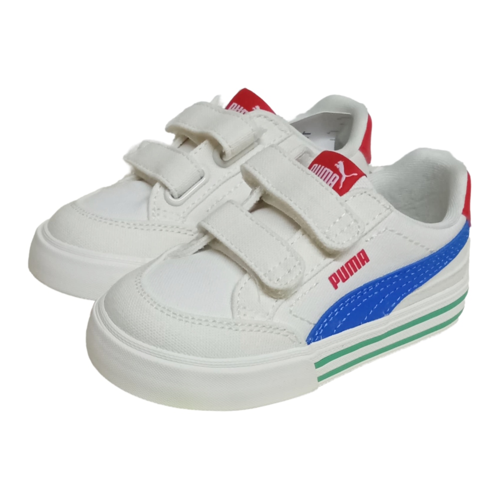 Tenis Puma de Bebe Court Vulc FS V Inf Beige Azul Unisex 396561 07
