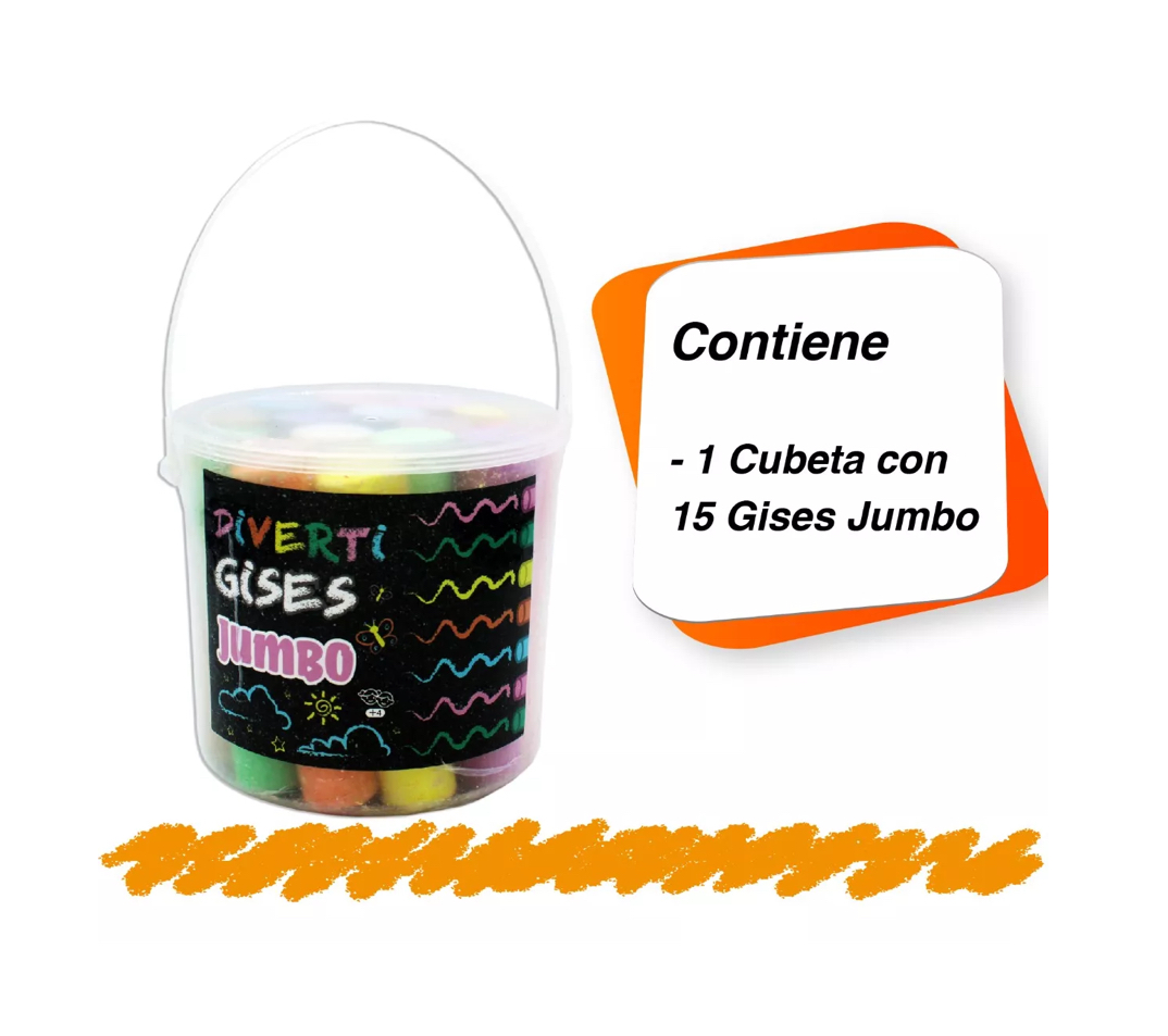 Gises Jumbo Con 15 Pzs Multicolor No Toxicos Para Arte Libre