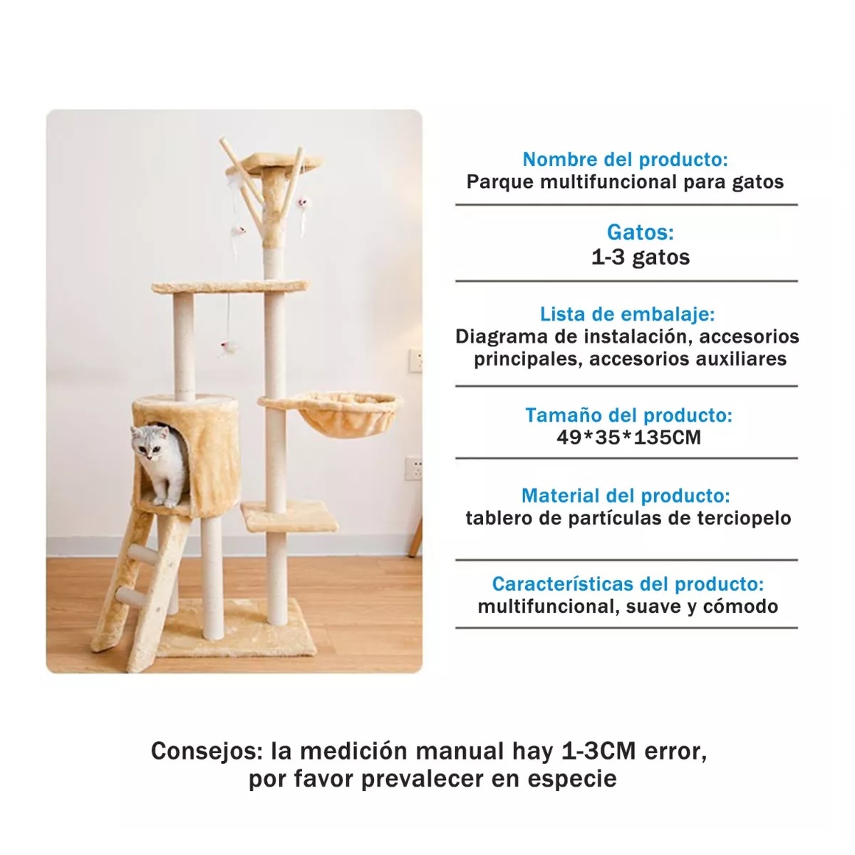  Rascaderos Arbol Torre Para Gatos De Sisal 138cm