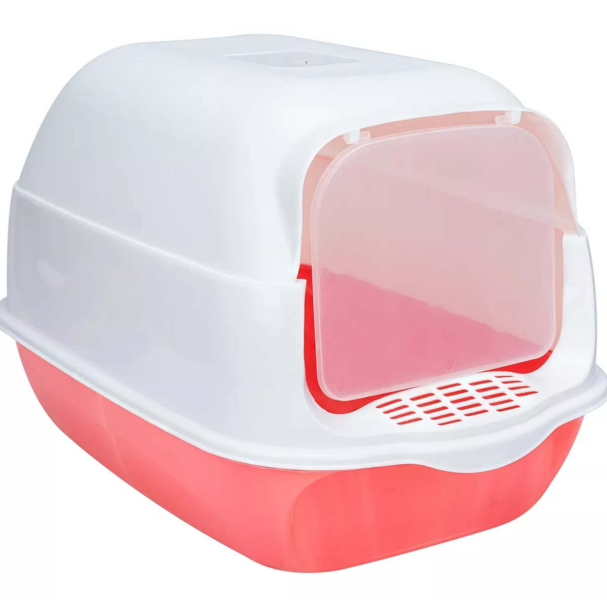 Arenero Sanitario Cerrado Para Gato Con Pala Puerta Abatible Rosa