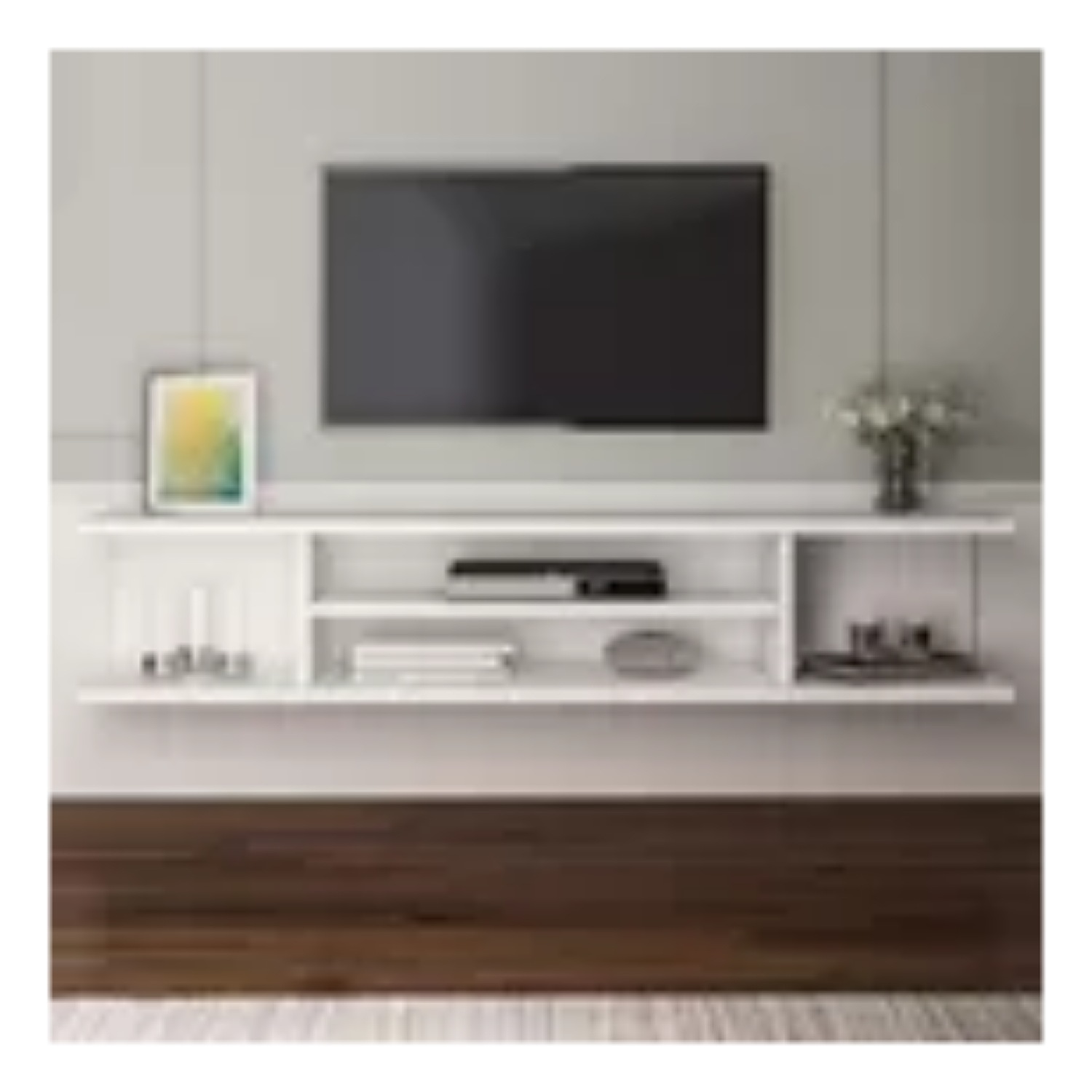 Repisa Flotante O Mesa Tv Moderna Nogal 120cm Des Moderno