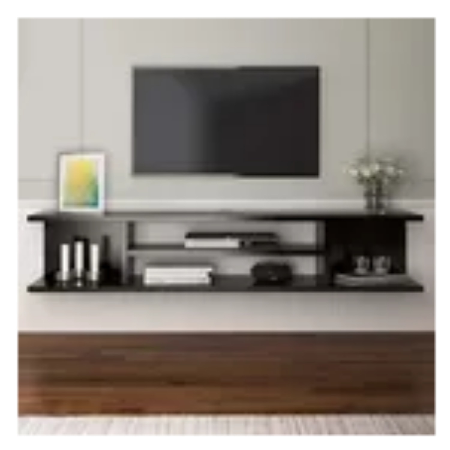 Repisa Flotante O Mesa Tv Moderna Nogal 120cm Des Moderno