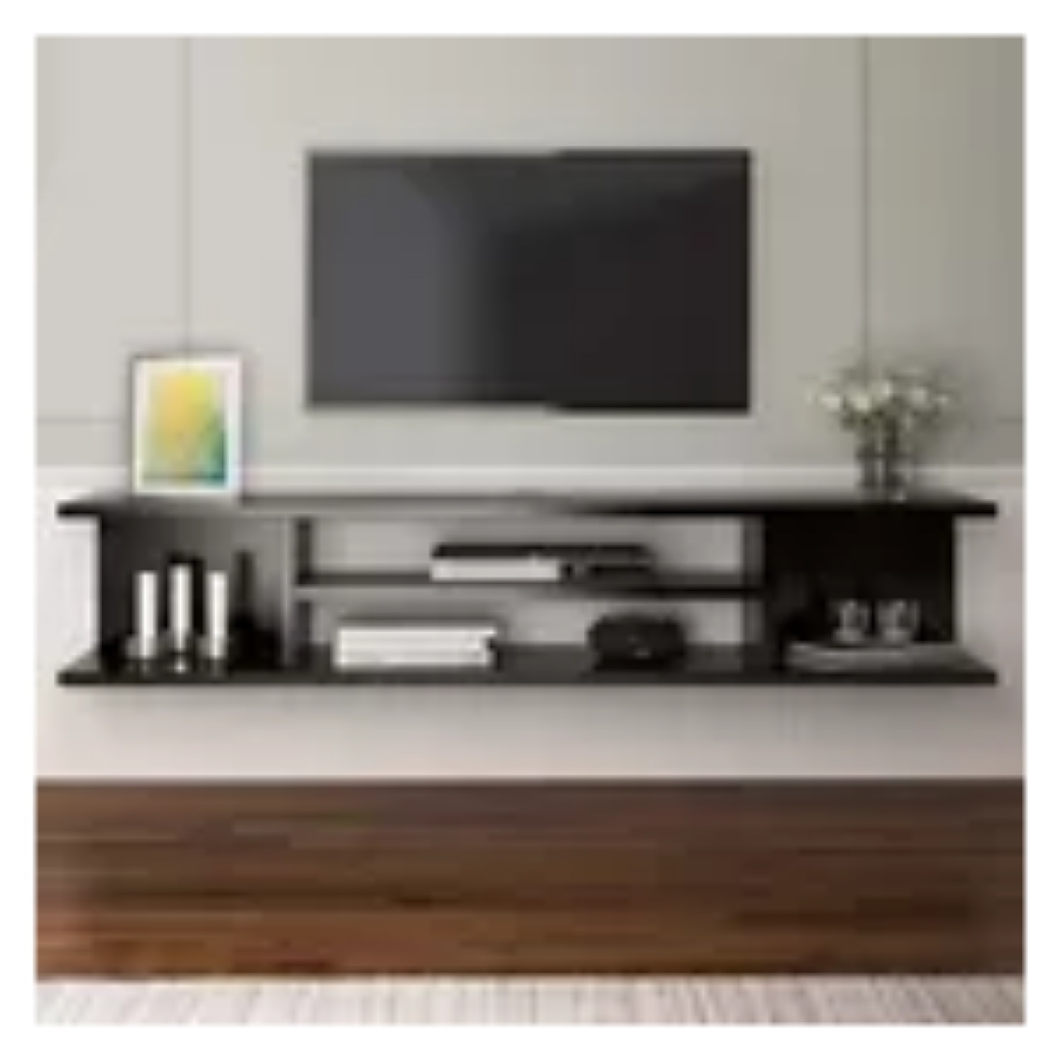 Repisa Flotante O Mesa Tv Moderna Nogal 120cm Des Moderno