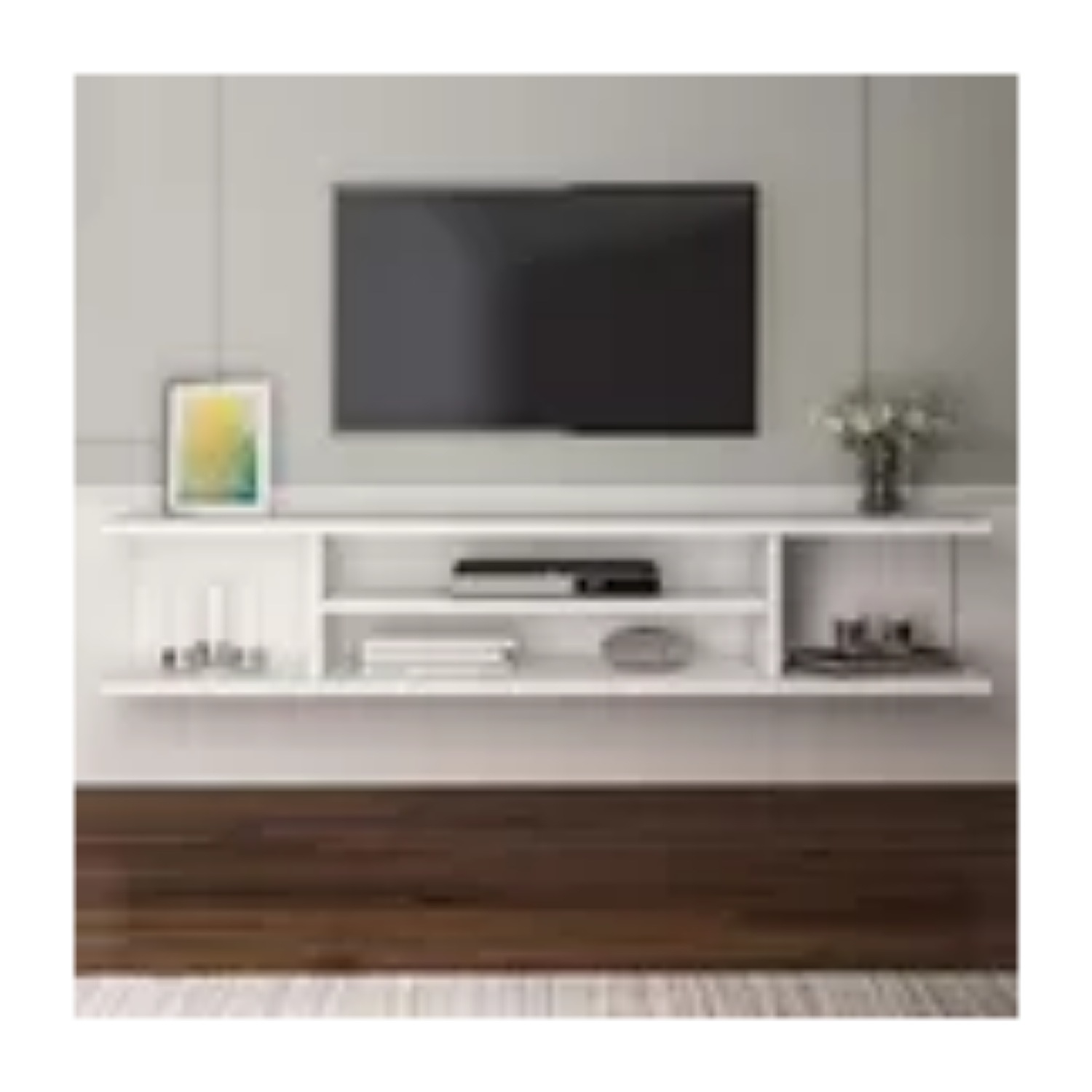 Repisa Flotante O Mesa Tv Moderna Nogal 120cm Des Moderno