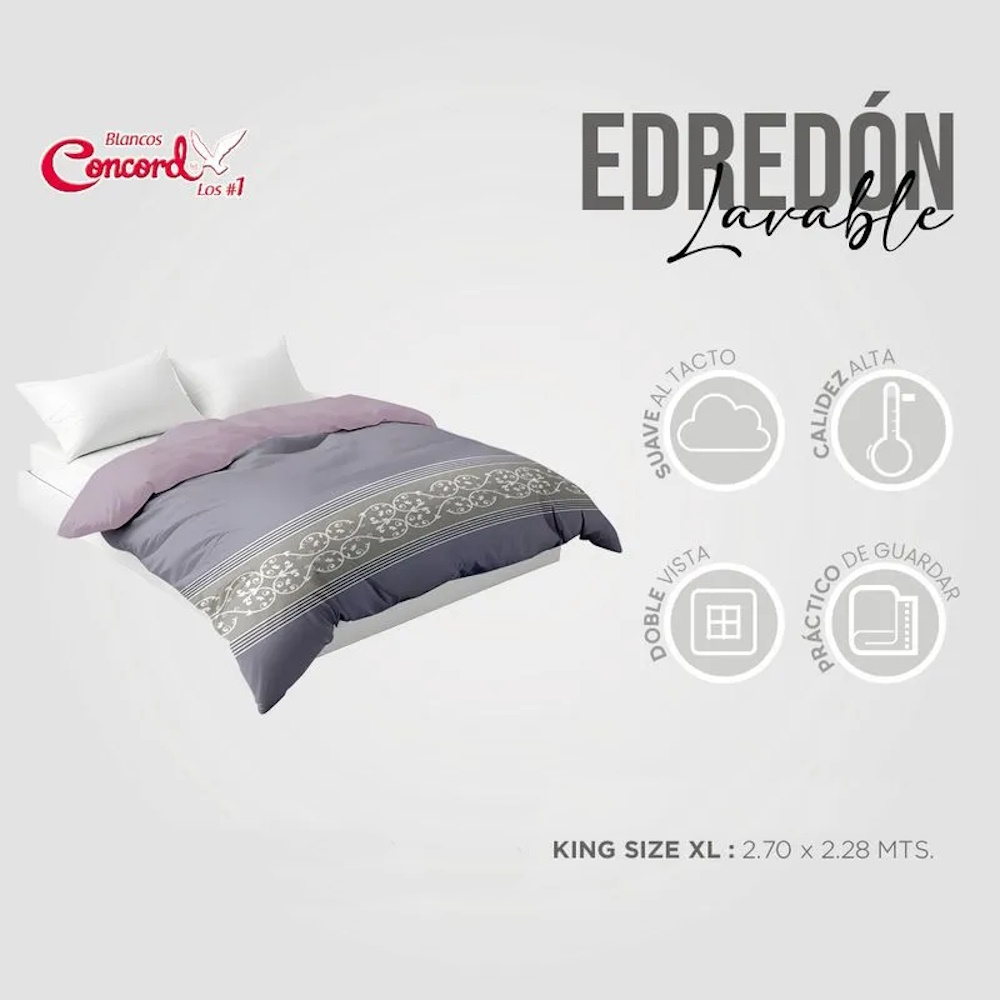 Edredon Lavable Athenea Microfibra King Size Concord