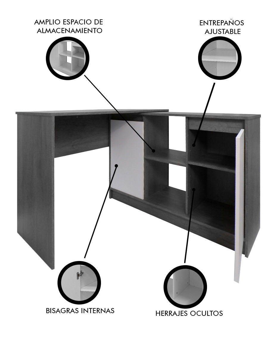 Escritorio En L Para Computadora Minimalista SIENA