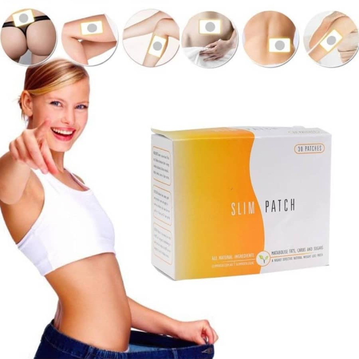 100 Slim Patch Parche Adelgazantes Reductore Imán Sin Rebot