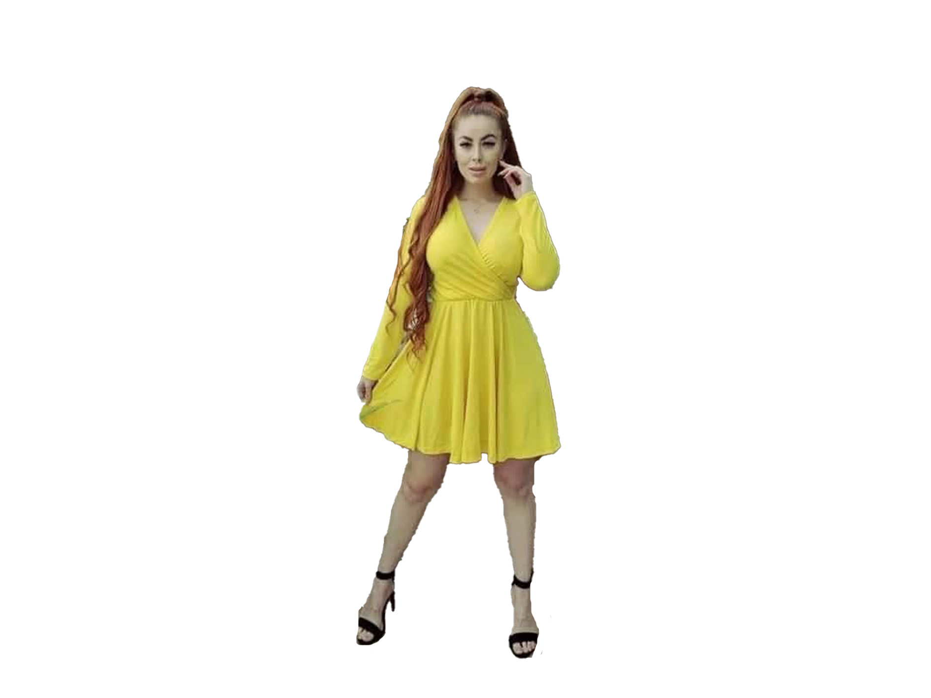 Vestido Corto Con Escote en V Comodo 