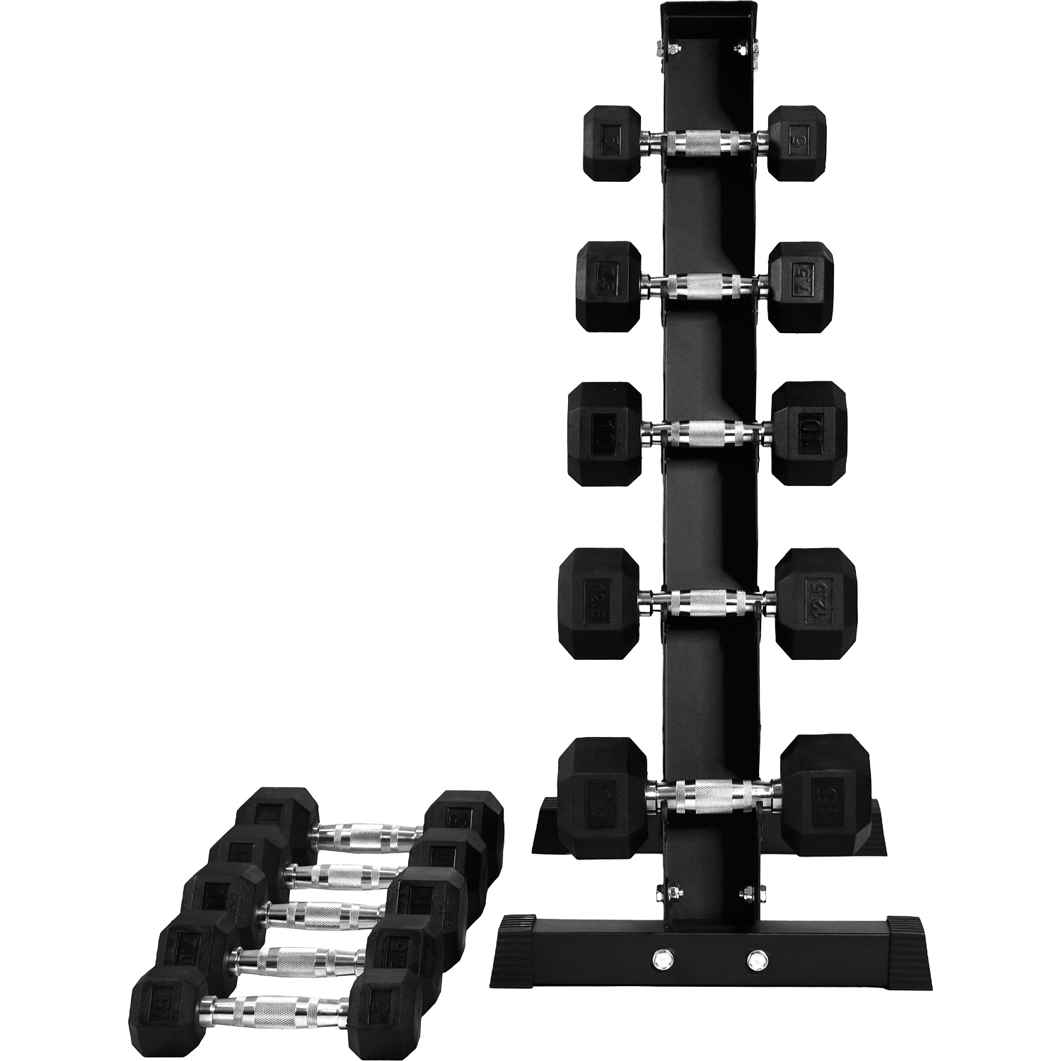 Rack 10 Pesas Hexagonales Mancuernas 5-15 Lb Soporte Estante