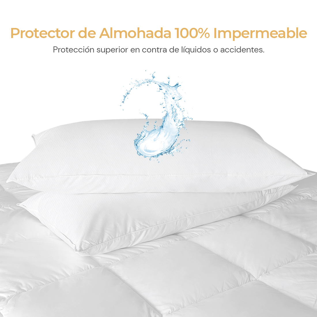 4 Fundas De Almohadas Impermeable King Size Ultrafit 52x92cm