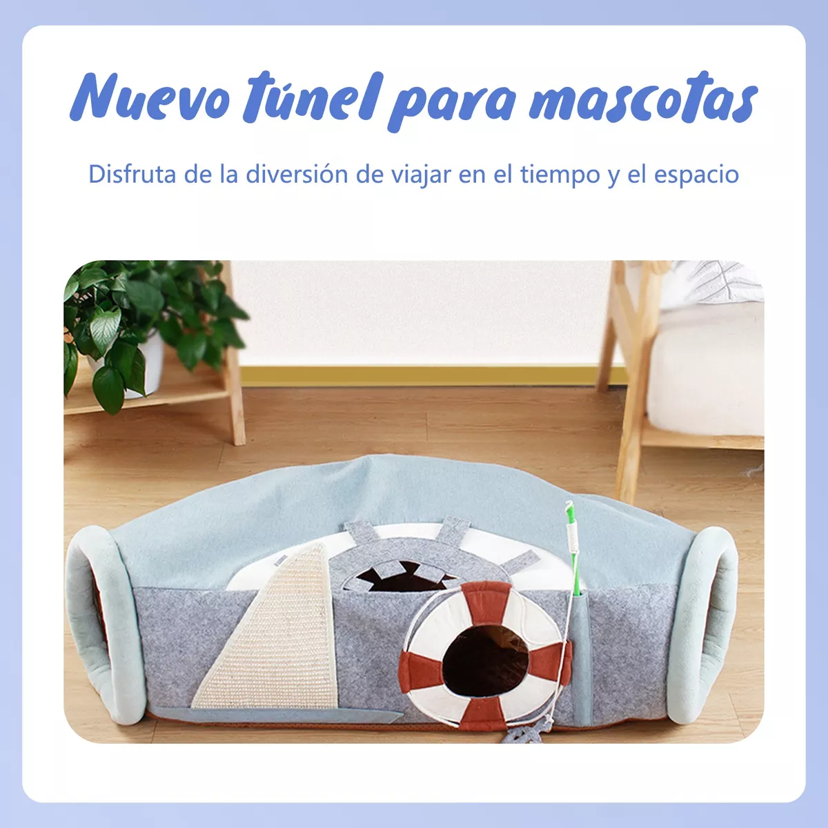 Juguete Túnel De Gato Mascotas Cama Cojin Para Dormir