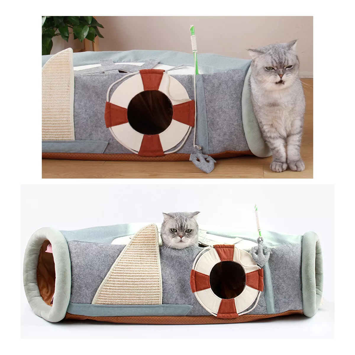 Juguete Túnel De Gato Mascotas Cama Cojin Para Dormir