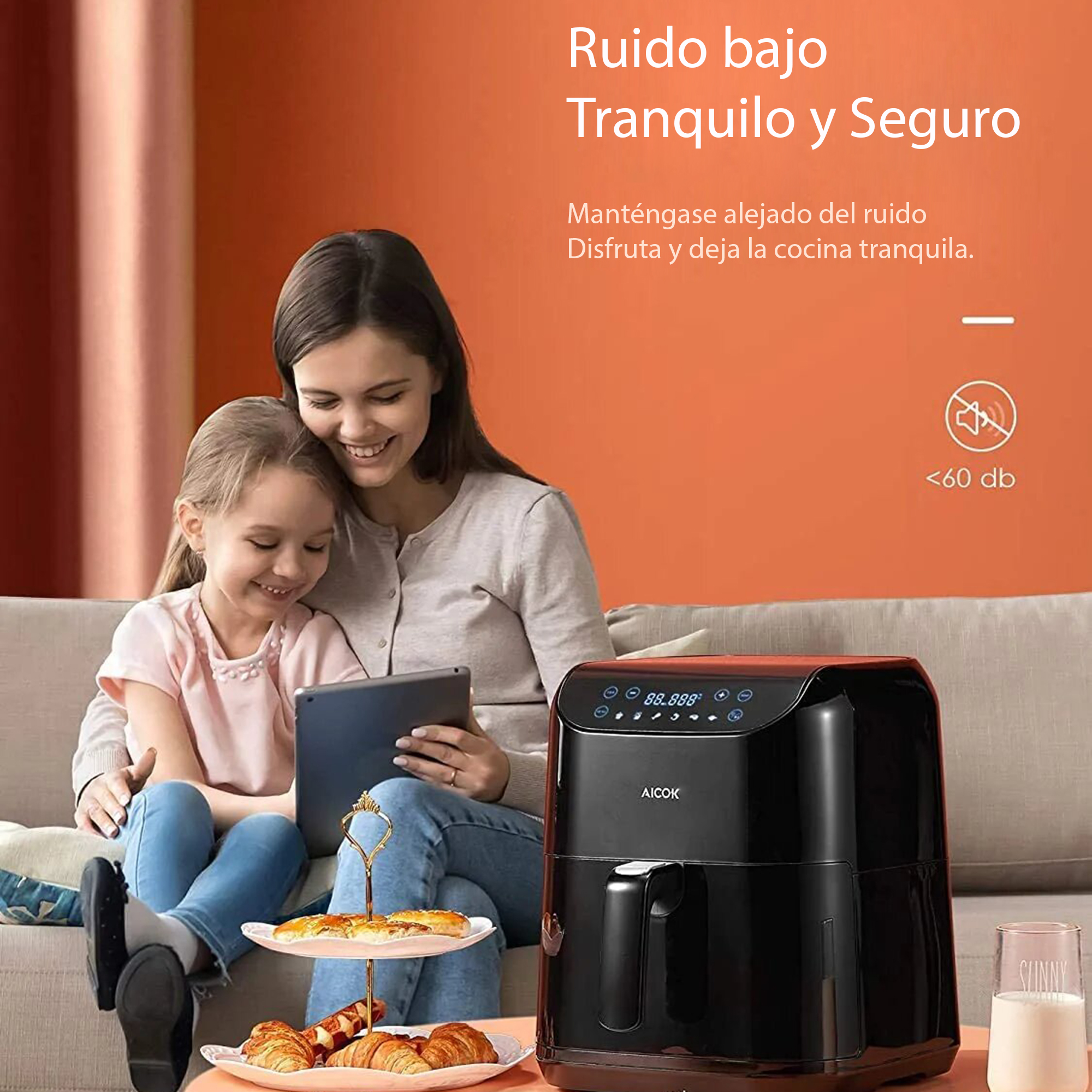 Freidora de Aire Caliente 5.5 Lts Programable KZ-6011 Aicok