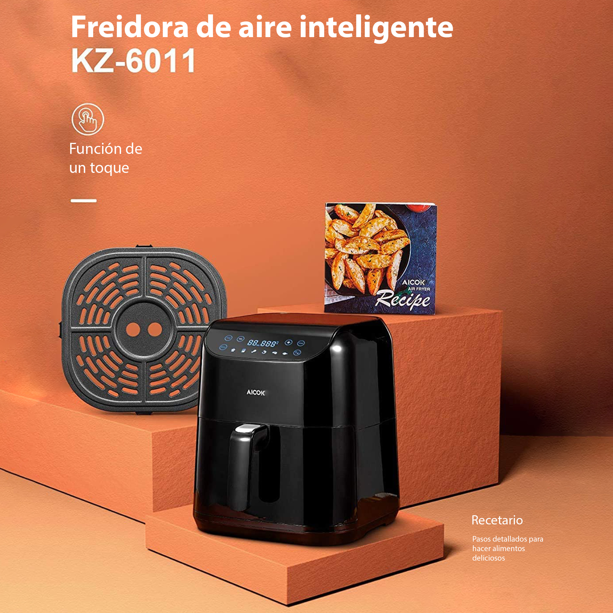 Freidora de Aire Caliente 5.5 Lts Programable KZ-6011 Aicok