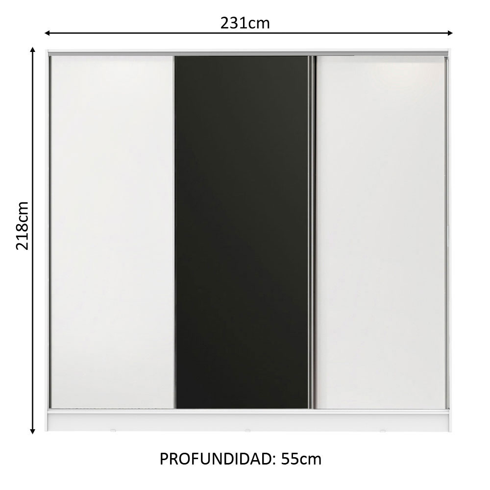 Ropero Closet Madesa 3 Puertas BN 05