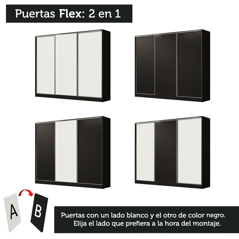 Ropero Closet Madesa 3 Puertas NB 02
