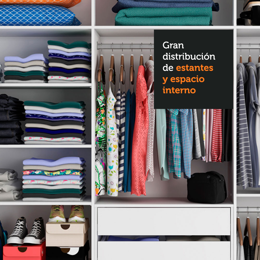Ropero Closet Madesa 3 Puertas NB 02