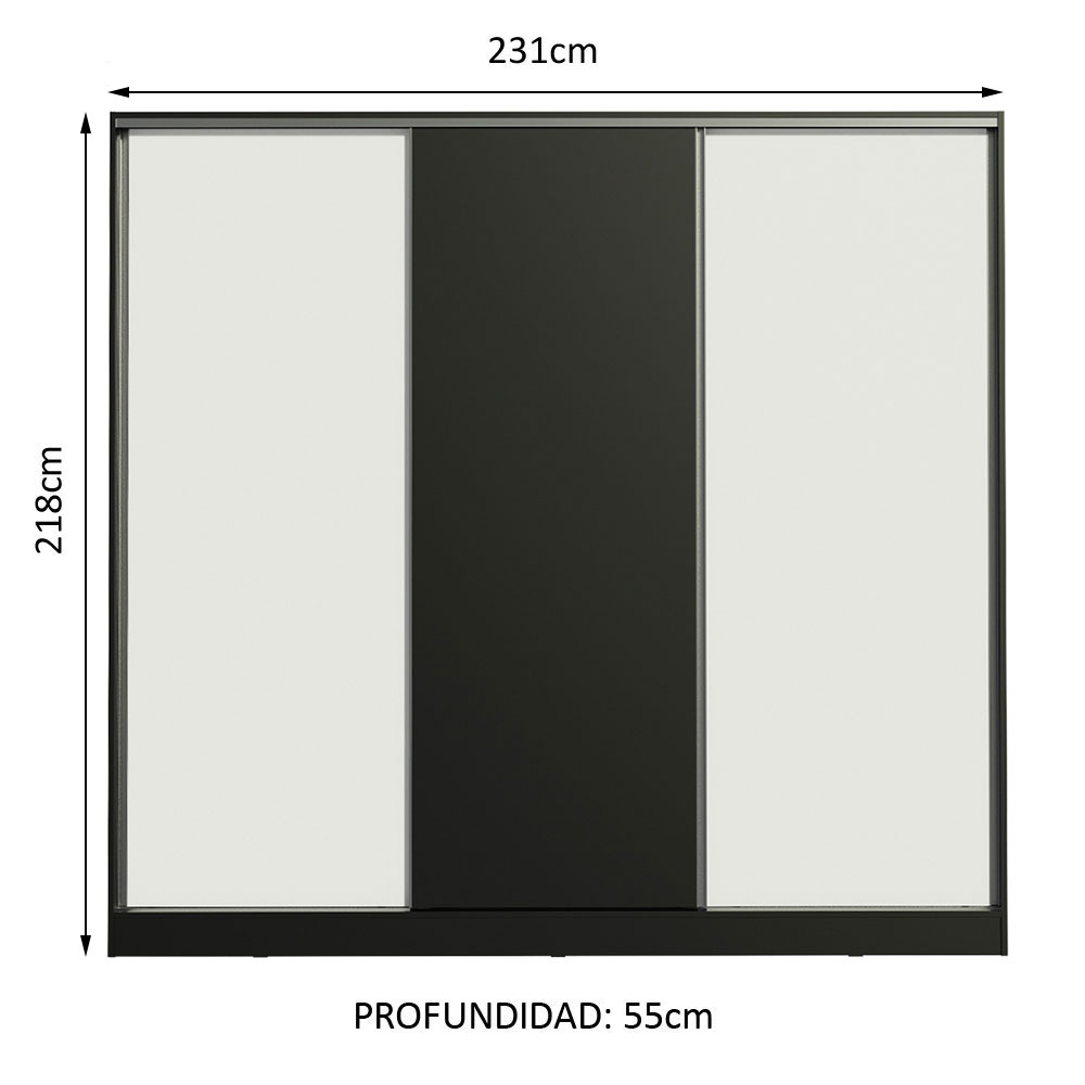 Ropero Closet Madesa 3 Puertas NB 03