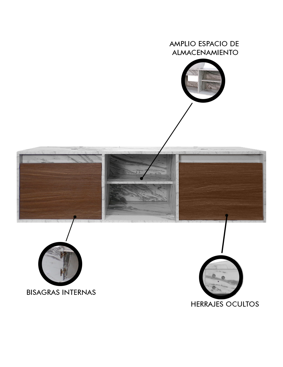 Gabinete De Baño DARCY De 140 Cm Minimalista Sin Lavamanos