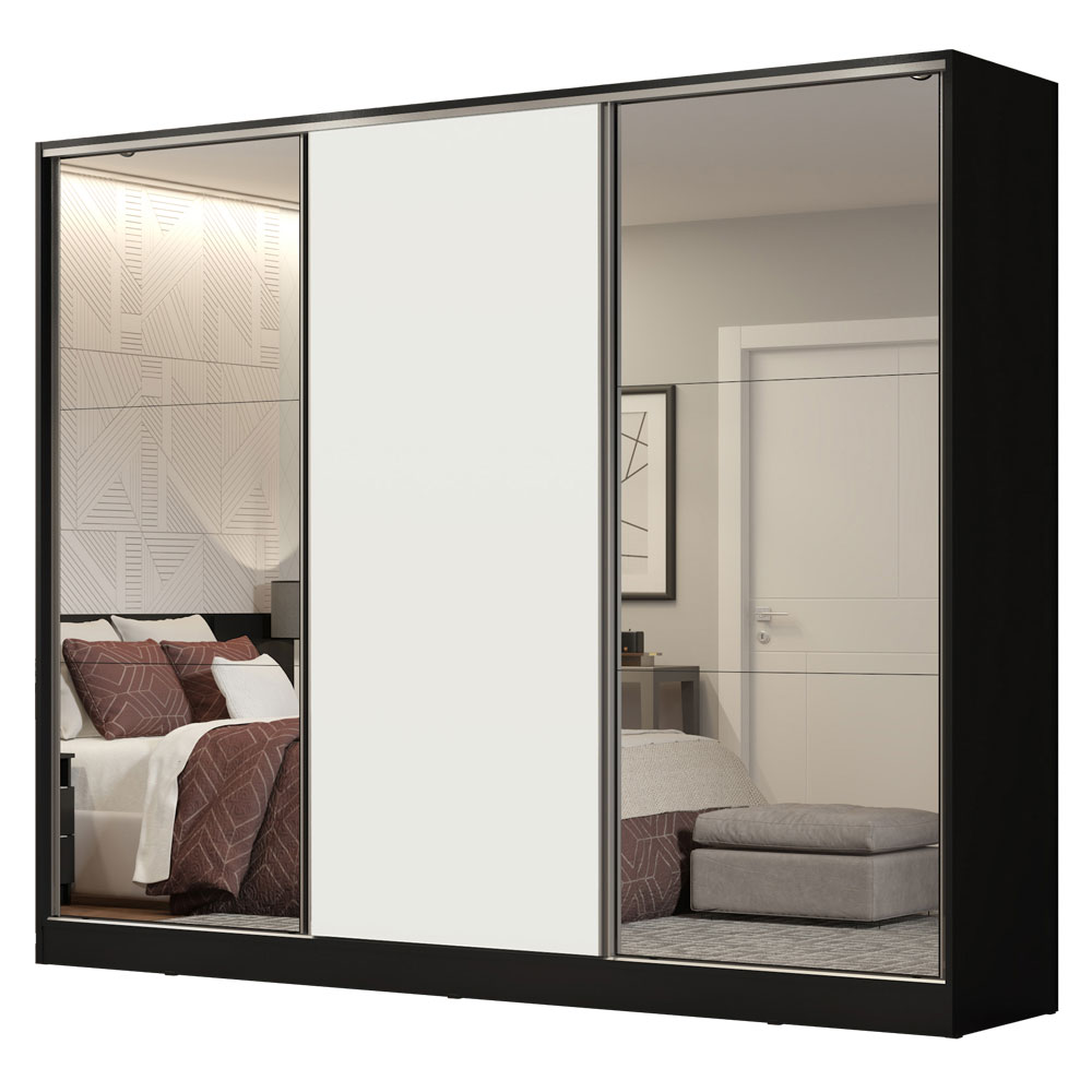 Ropero Closet Madesa 3 Puertas 2 Espejos NB