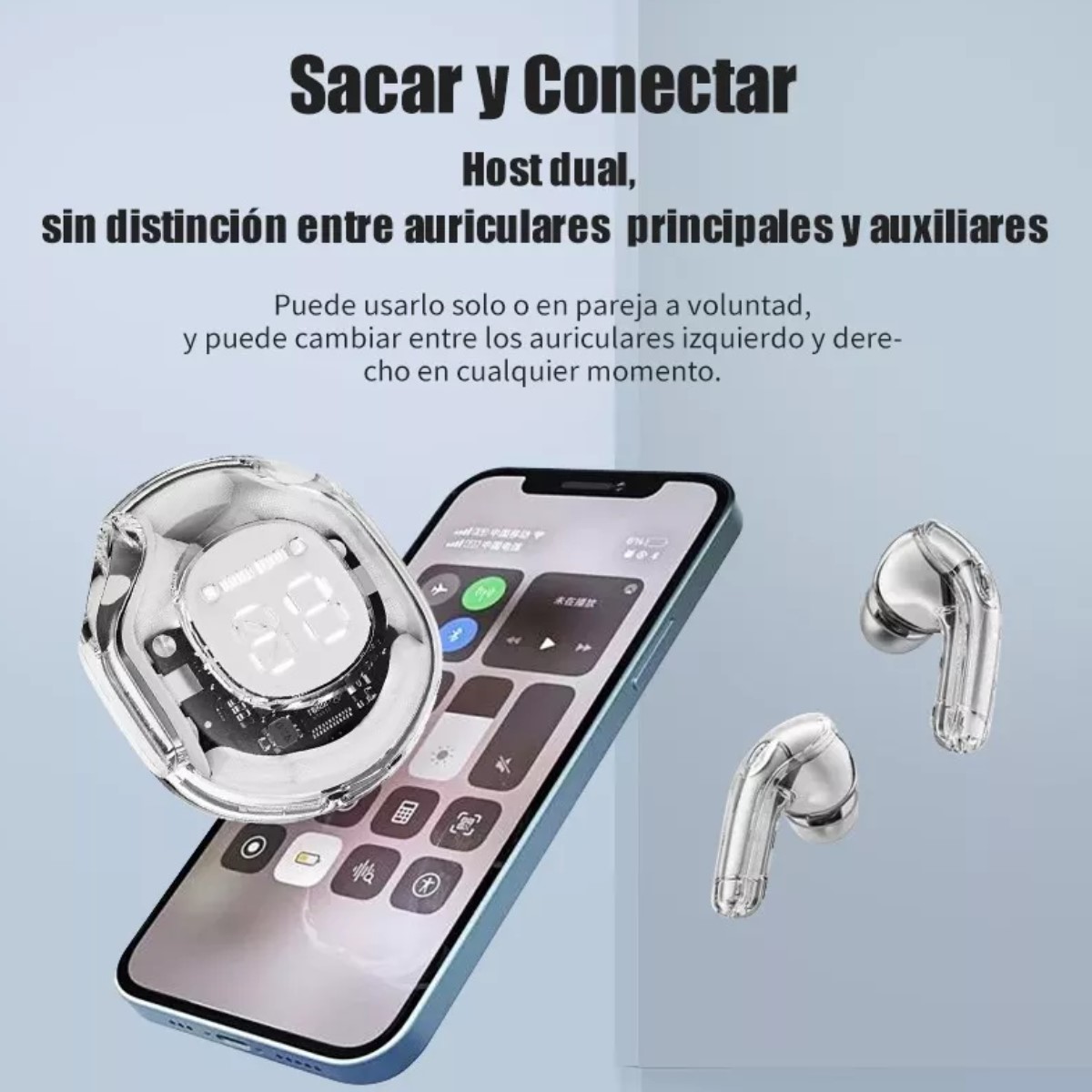 Audífonos blanco audio inalámbricos Bluetooth diadema deportivos juegos manos libres táctil led