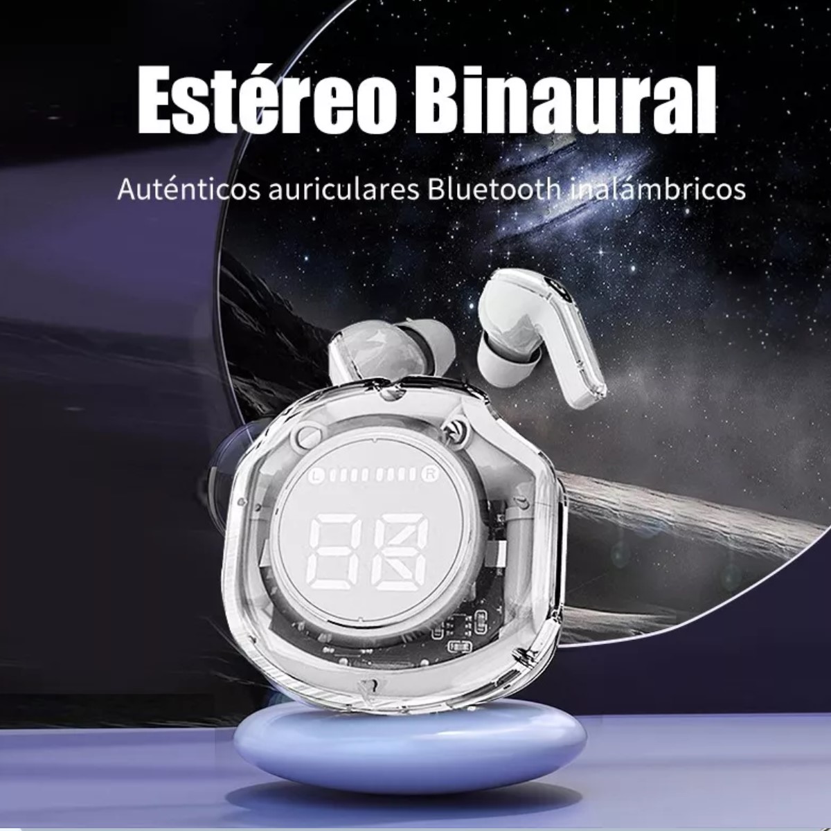 Audífonos blanco audio inalámbricos Bluetooth diadema deportivos juegos manos libres táctil led