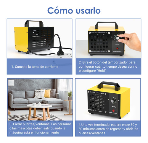 Purificador De Aire Portátil Generador De Ozono 10000mg