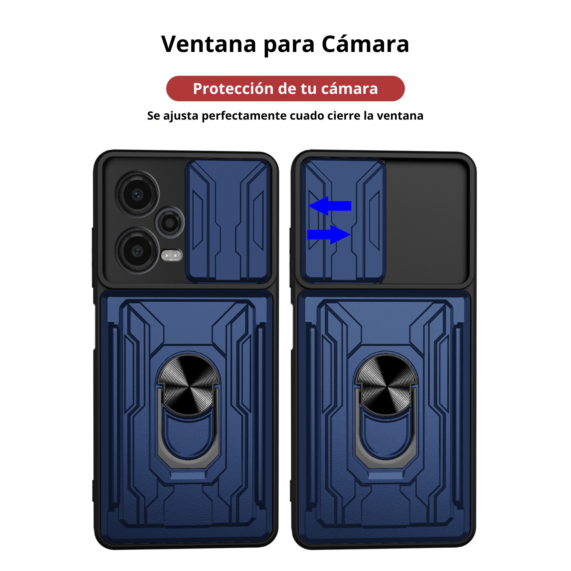 Funda con Anillo y Tarjetero Card Slot Bumper para Axon 50 Lite Azul