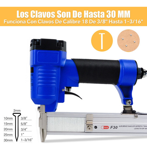 Clavadora Neumática Profesional Pistola De Clavos Calibre 18