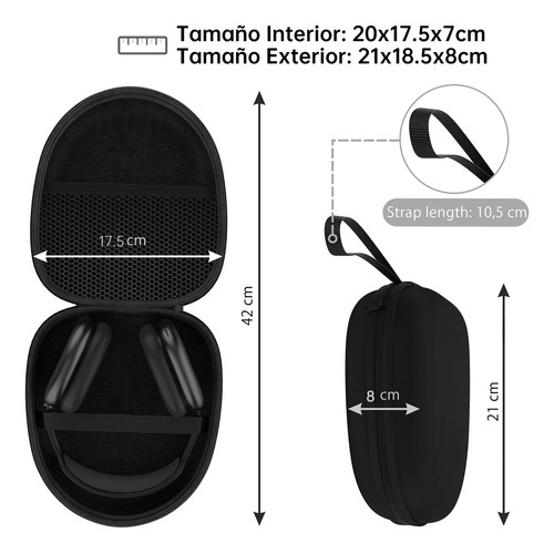 Estuche Case Funda Audífonos Diadema Alámbricos Inalámbricos