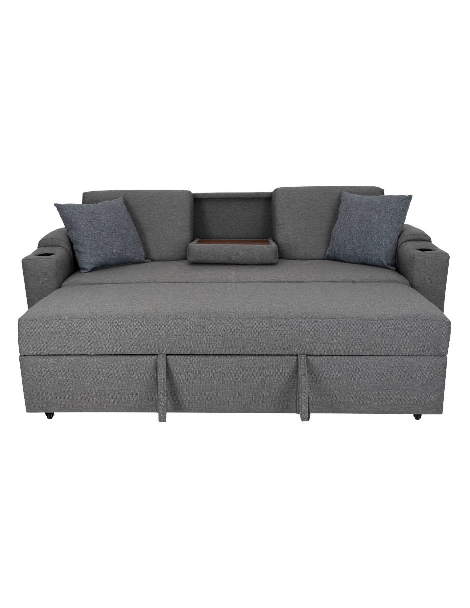 Sofá Cama Easy Living Modelo Milán Color Gris Oxford