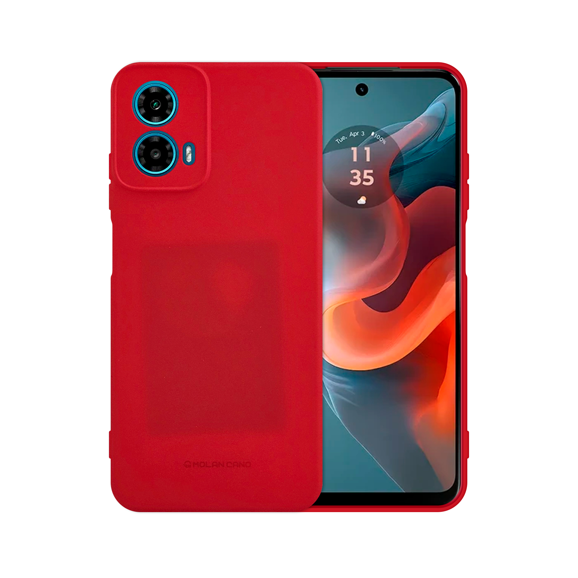 Funda de Silicon Suave Molan Cano para Moto G54 Rojo