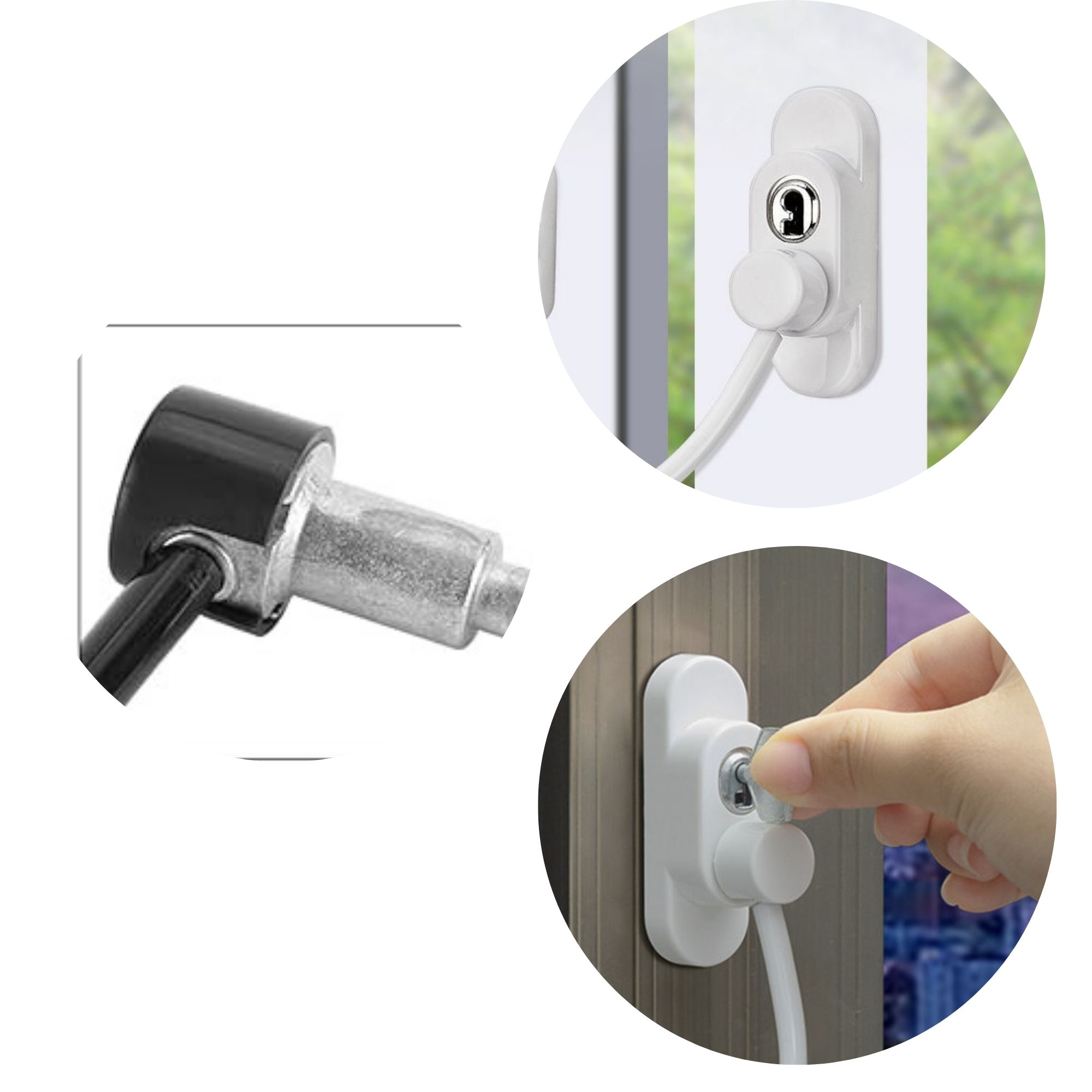 Seguro Para Ventanas con Cable de Acero Con Llave