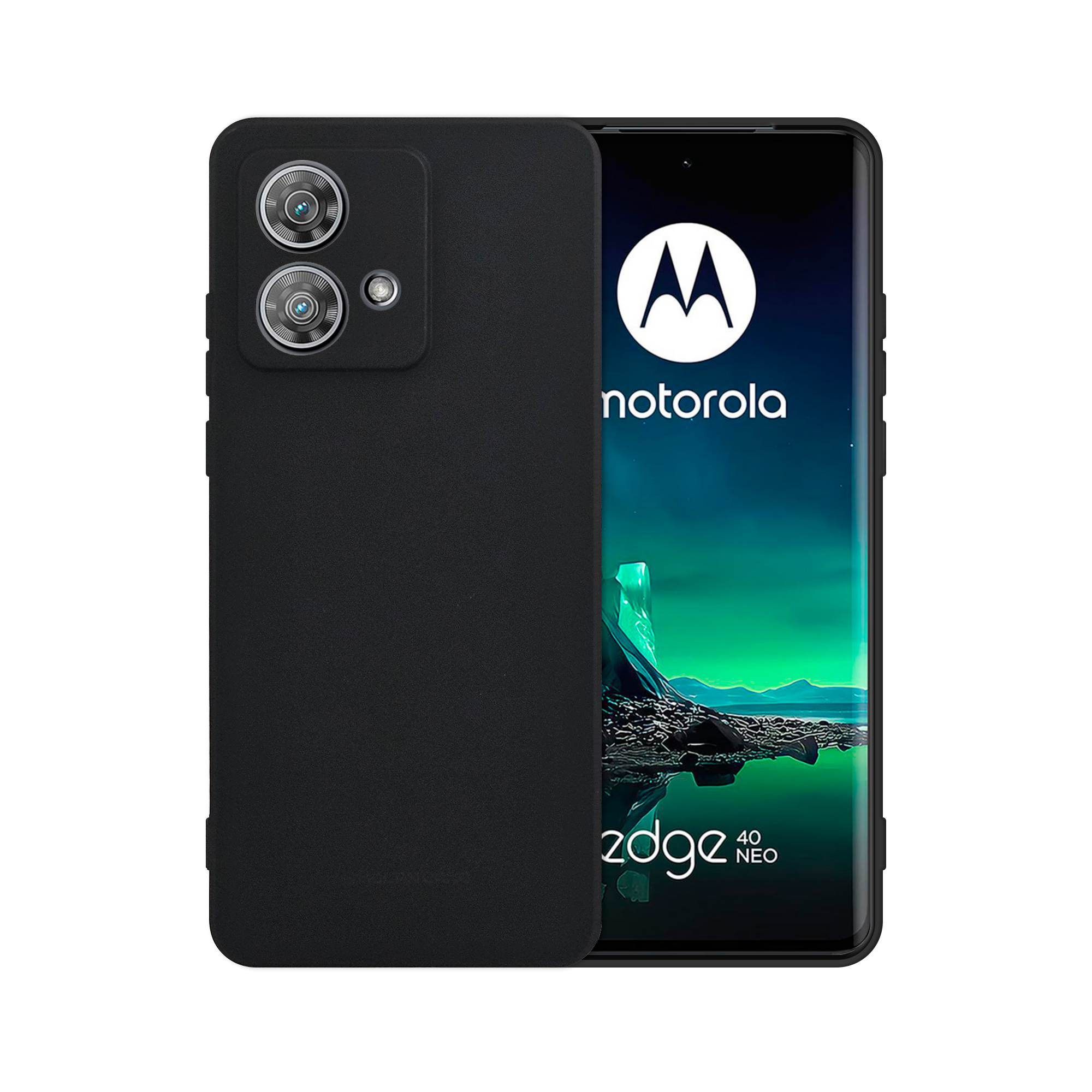 Funda de Silicon Suave Molan Cano para Moto Edge 40 Neo Negro