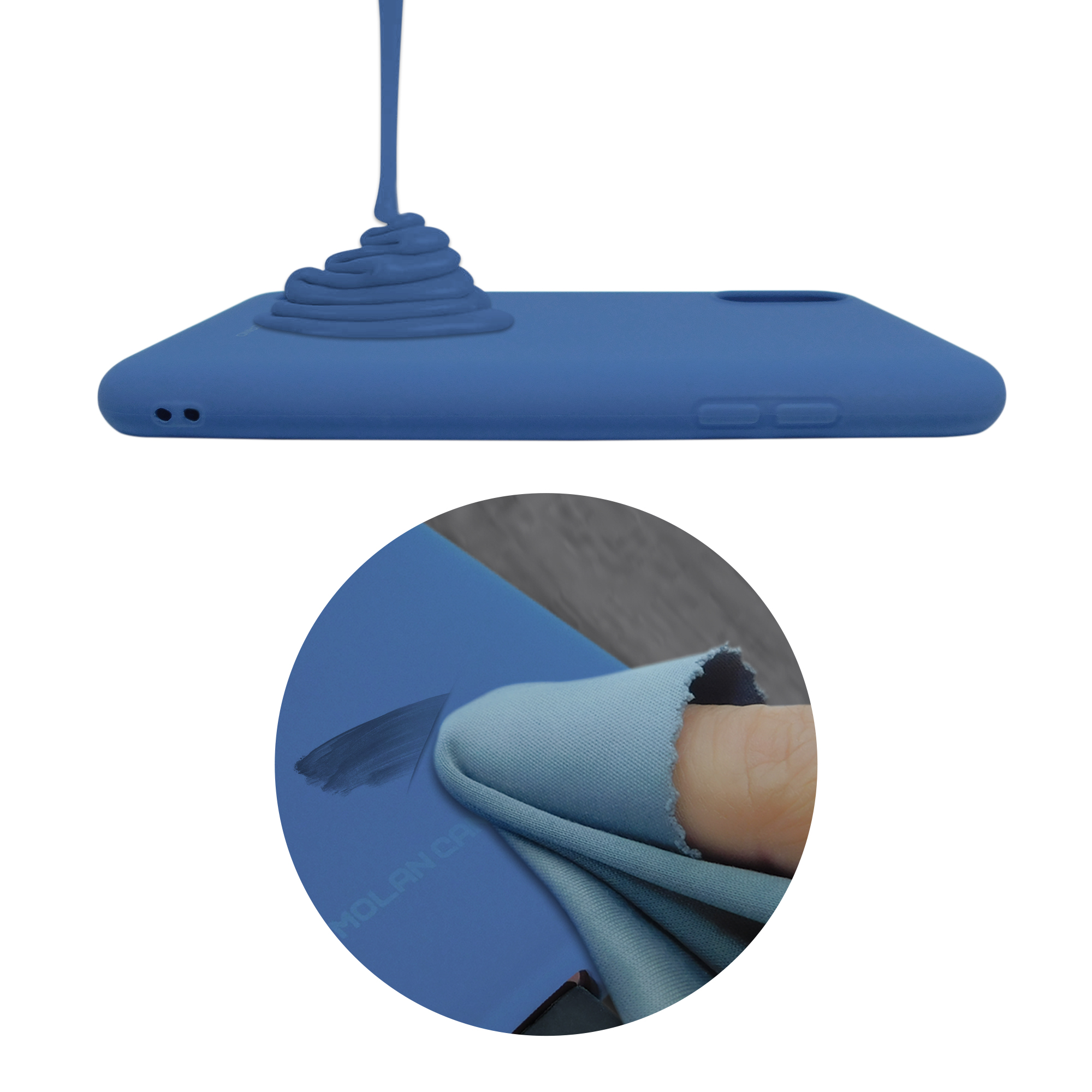 Funda De Silicón Suave Molan Cano Para Samsung A05s Azul Marino