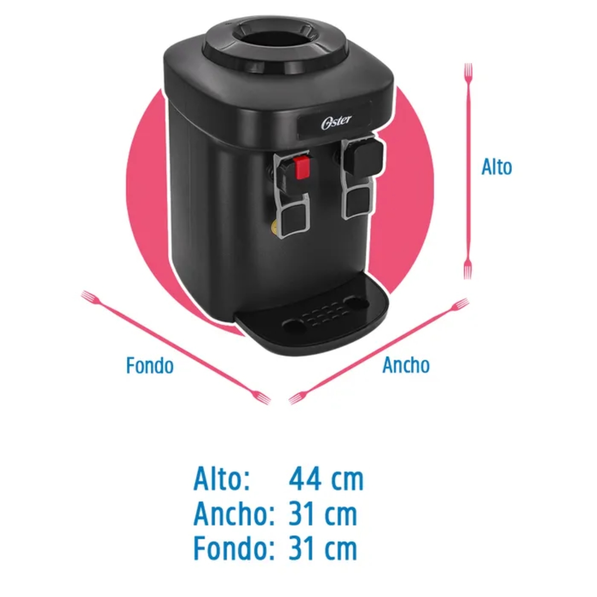 Dispensador de  Agua Oster OSWD522 Para Mesa 2 Temperaturas