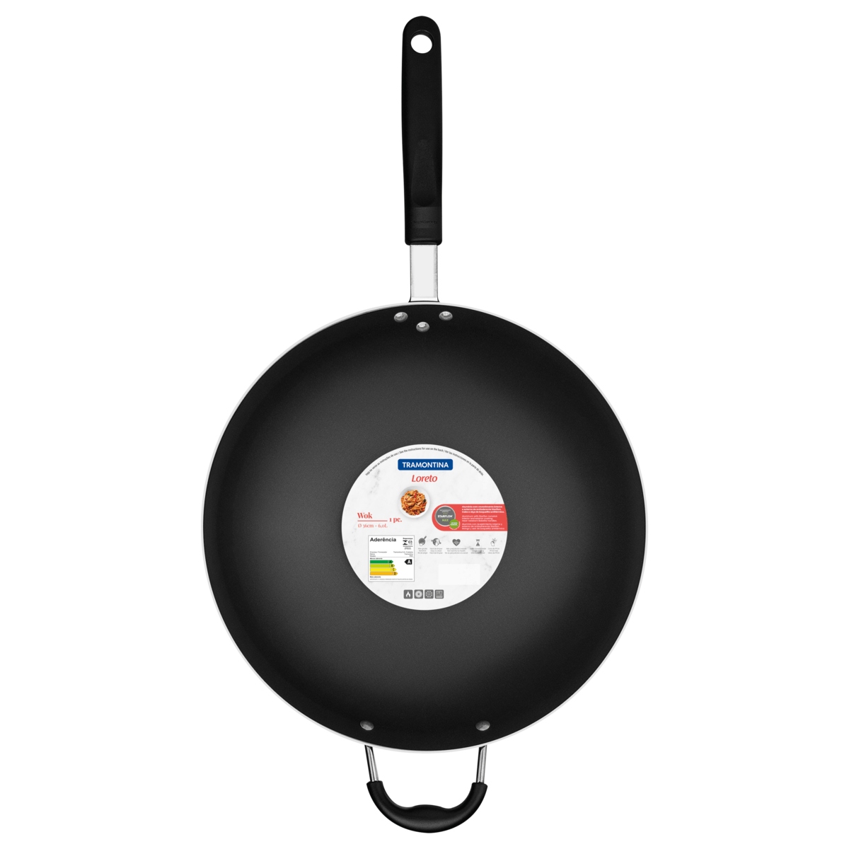 Sartén Wok Tramontina 20252/032 Loreto 32CM / Doble Jaladera Gris ENDY1