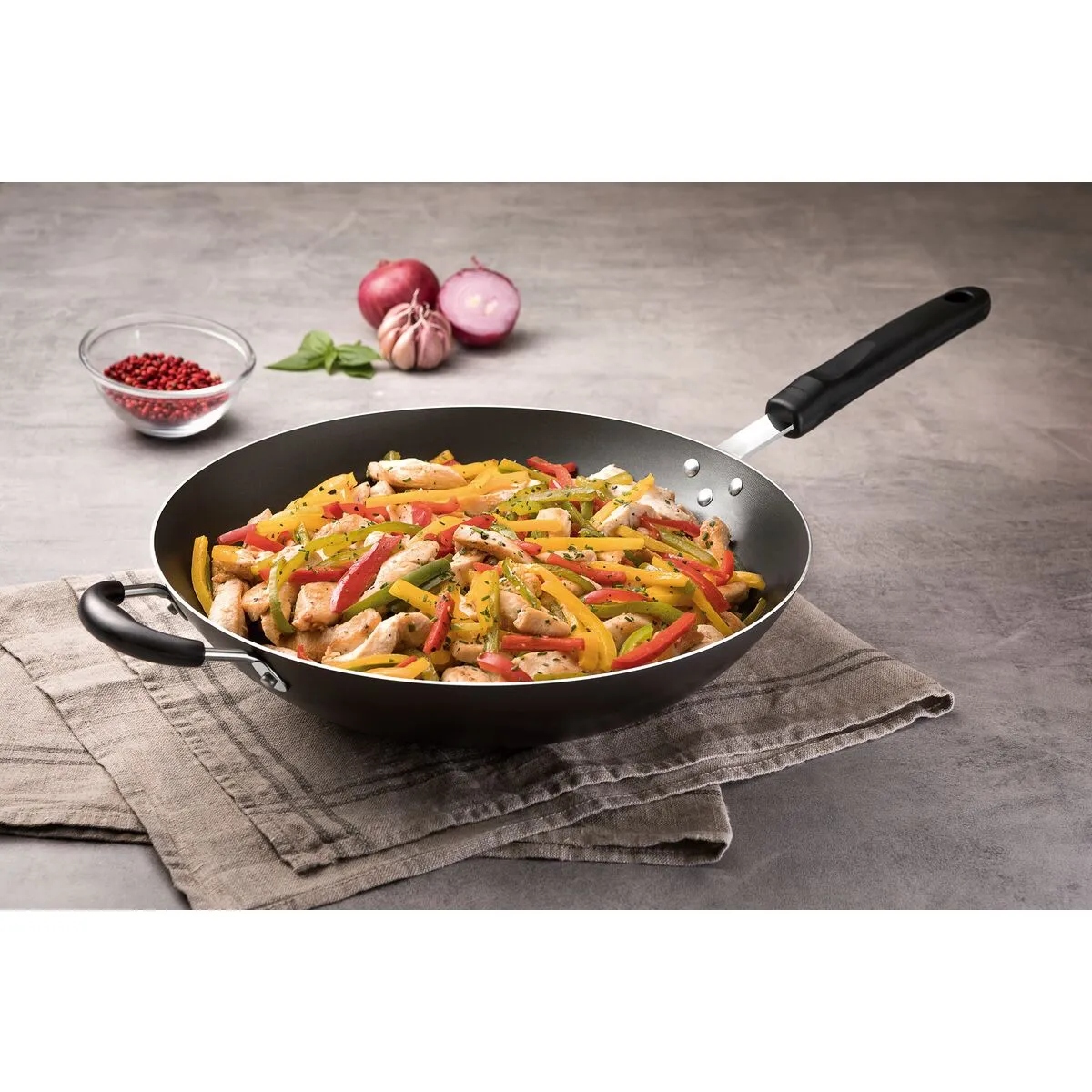 Sartén Wok Tramontina 20252/032 Loreto 32CM / Doble Jaladera Gris ENDY1