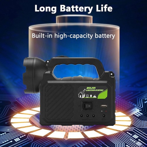 Cargador Portátil Luz Solar Banco De Energía De Emergencia negra