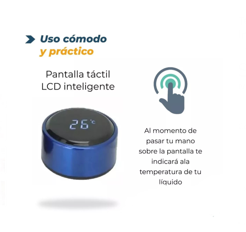 Termo Digital Inteligente De Acero Inoxidable 500ml Color Rosa
