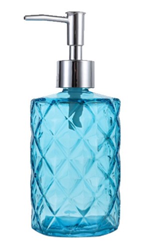Despachador Dispensador Dosificador Jabón 330 Ml De Vidrio Azul