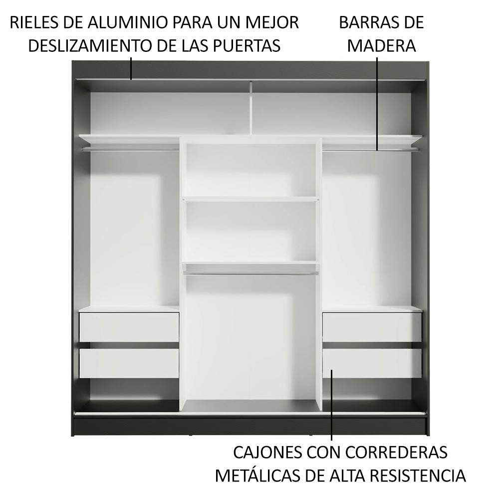 Ropero Closet Madesa 3 Puertas NN