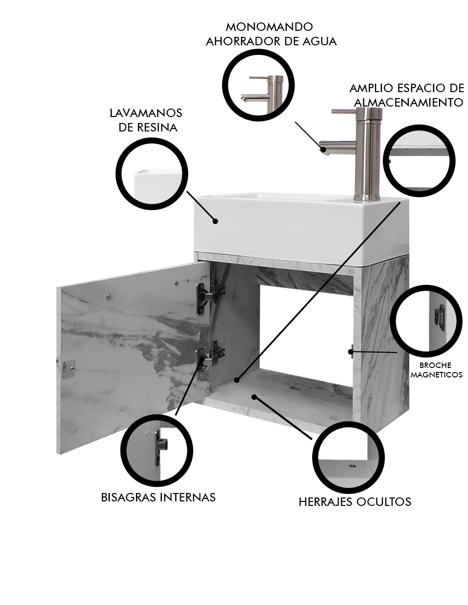 Gabinete De Baño Para Lavabo Minimalista Flotante LEANOR