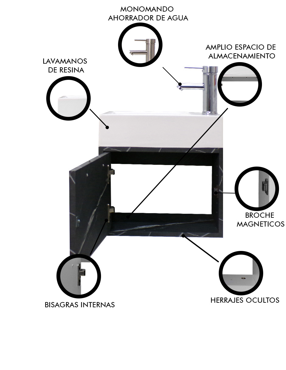Gabinete De Baño Para Lavabo Minimalista Flotante LEANOR