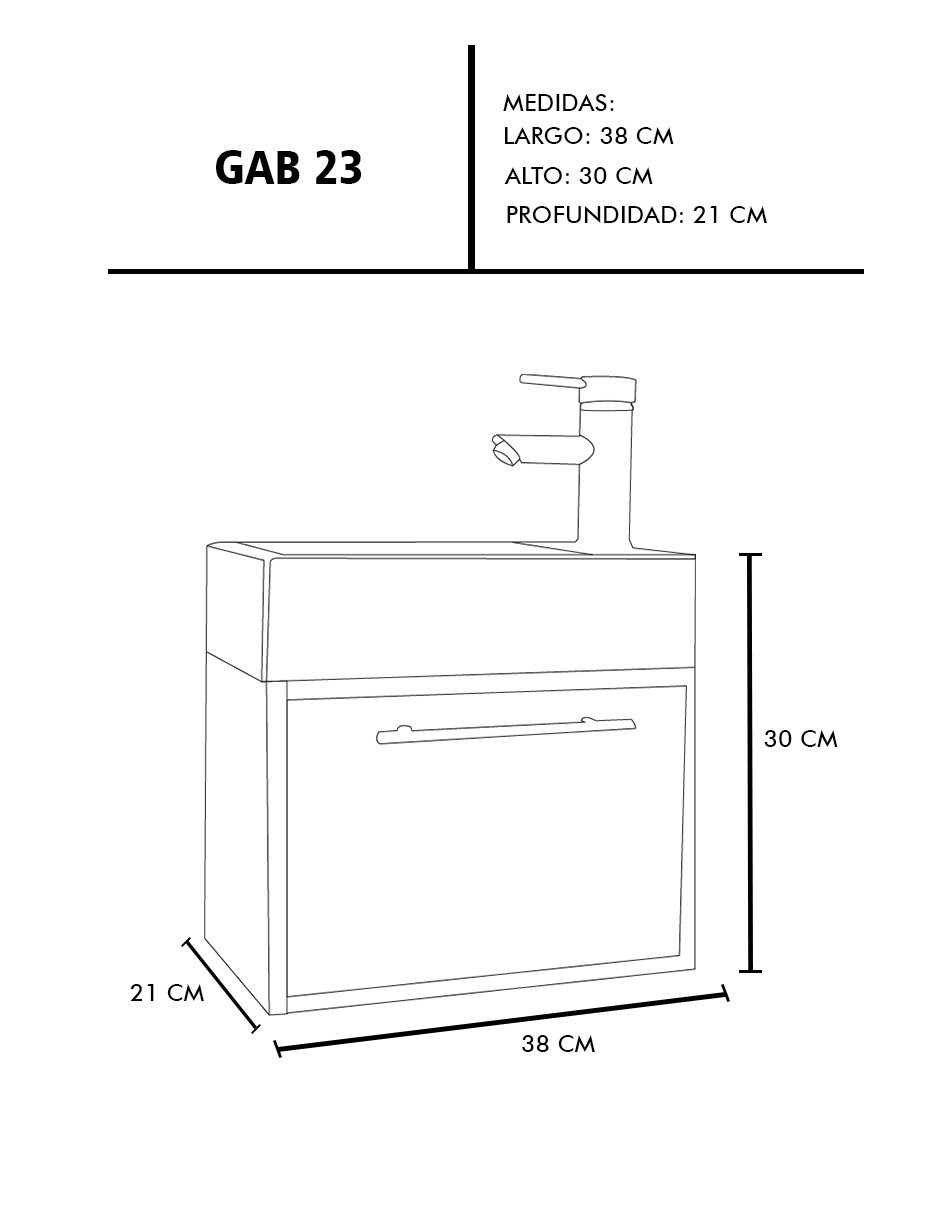 Gabinete De Baño Para Lavabo Minimalista Flotante LEANOR