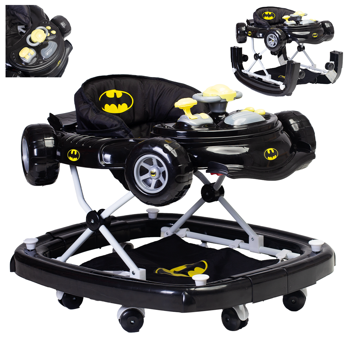 Andadera Mecedora Bebe Aeiou Batman Musical 2 En 1