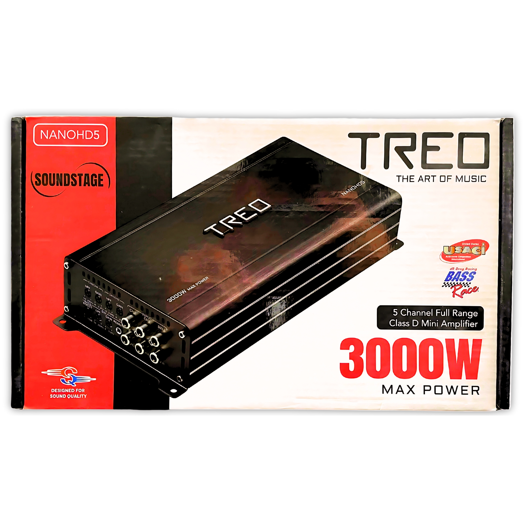 Mini Amplificador 5 Canales Treo NANOHD5 3000 Watts Clase D