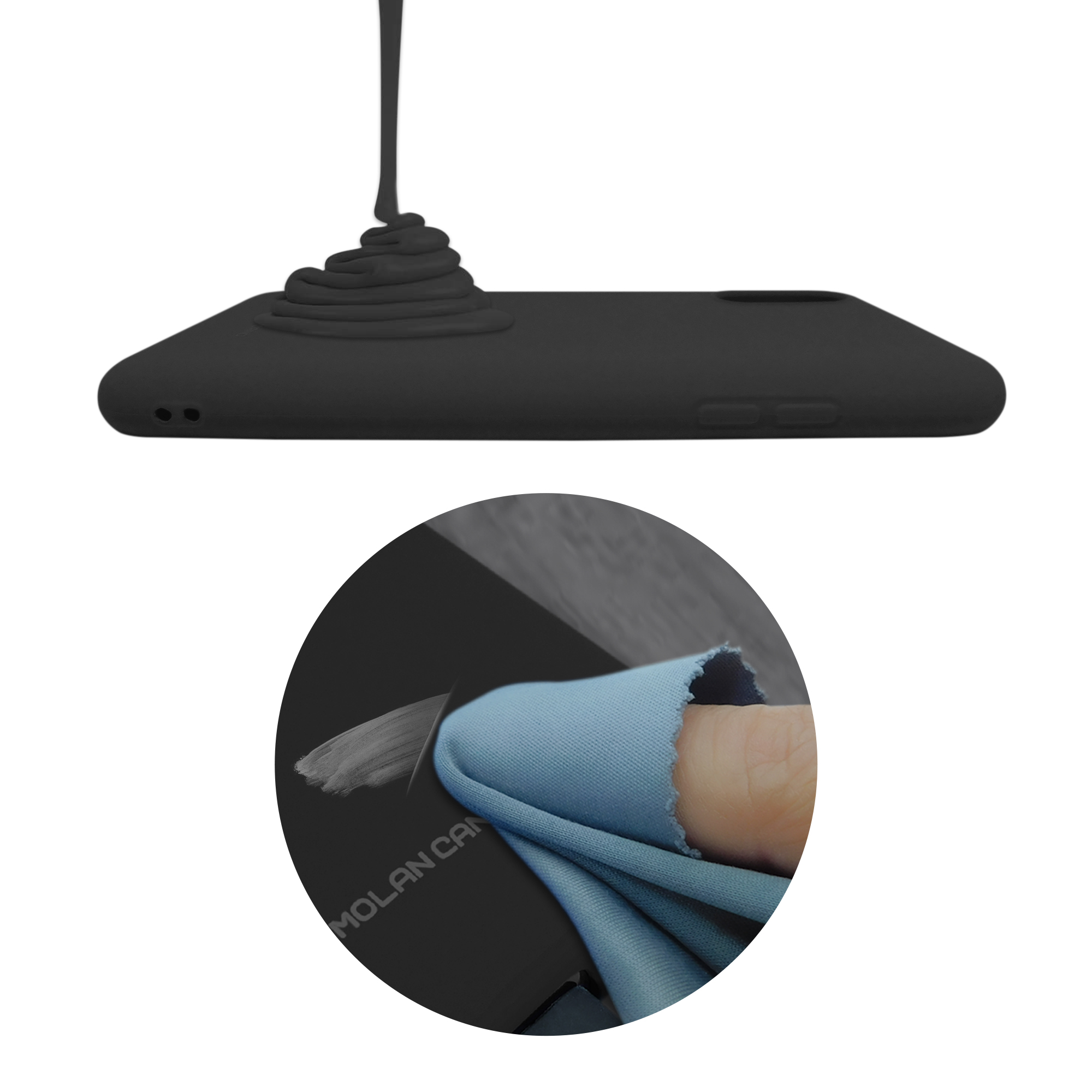 Funda De Silicón Suave Molan Cano Para Huawei Nova Y91 Negro 