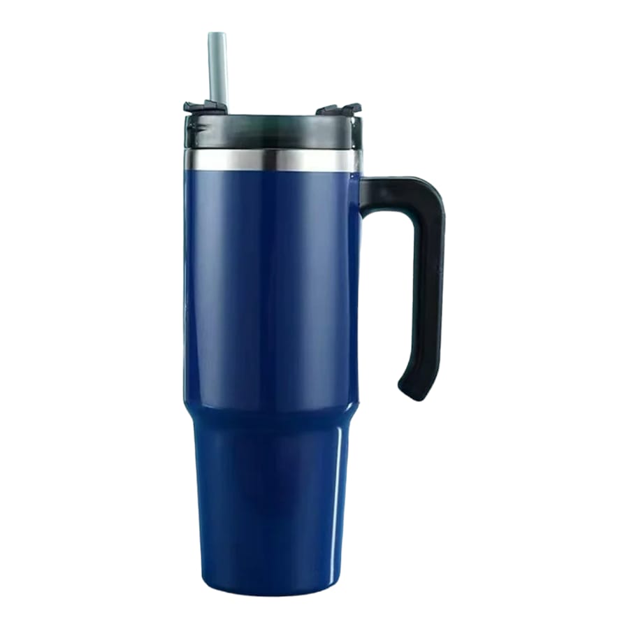 termo con asa  Acero Inoxidable portátil de 890ml ideal bebidas frías y calientes Azul Fuerte 