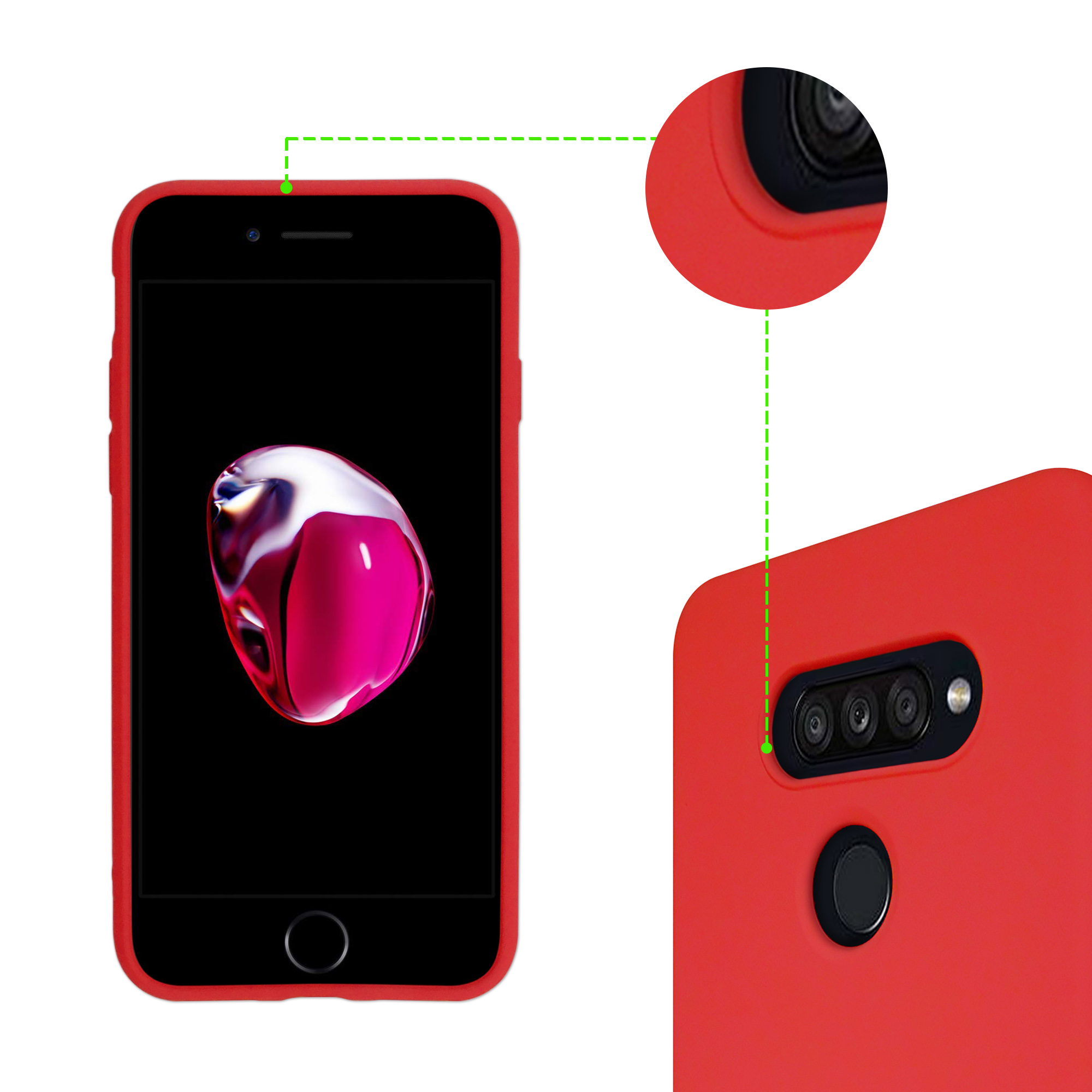 Funda De Silicón Suave Molan Cano Para Huawei Nova Y91 Rojo